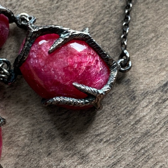 One of a Kind cherry pink rhodochrosite and sterling silver - very unique - Picture 3 of 6